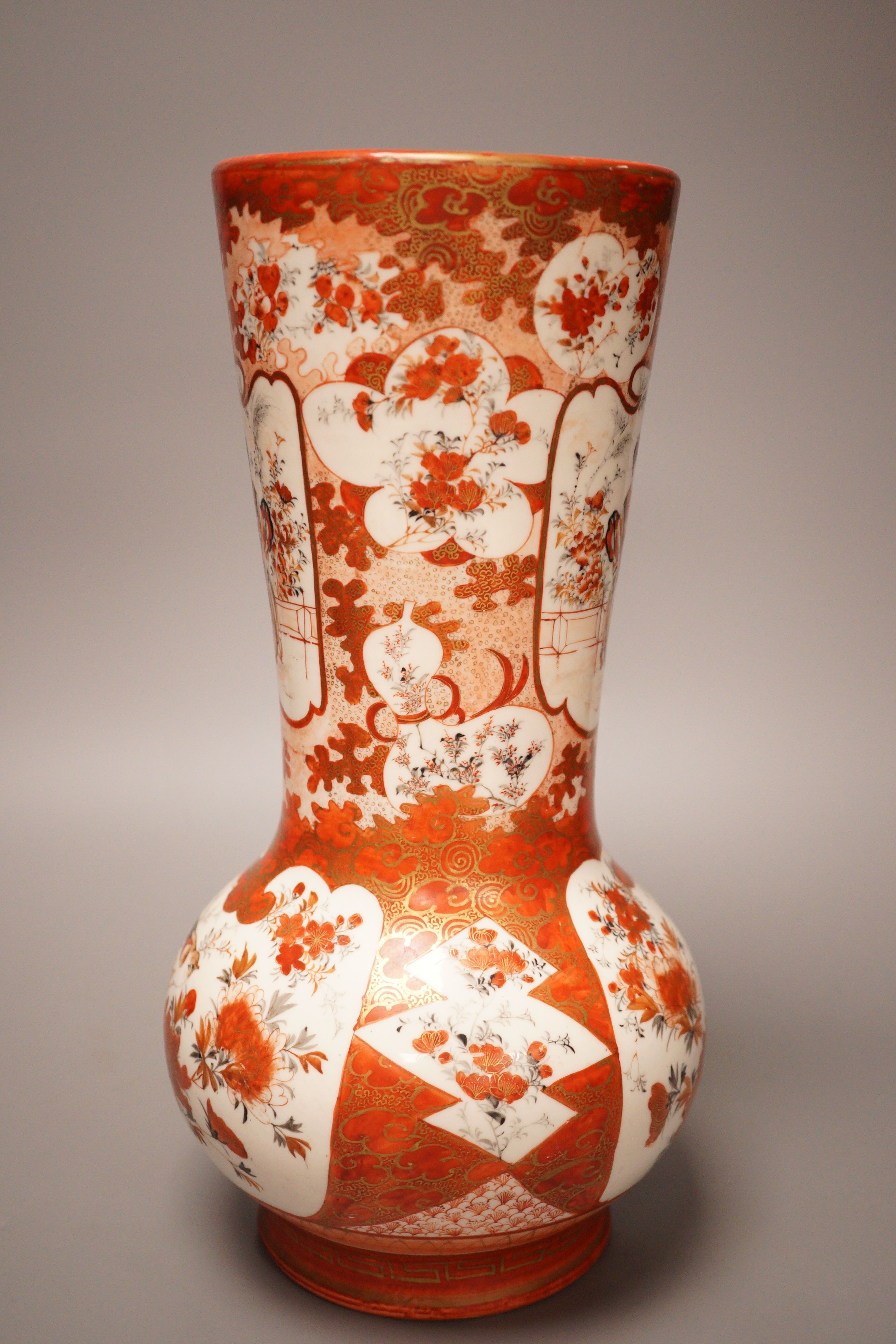 An early 20th century Japanese Kutani vase, signed to base. 34cm tall